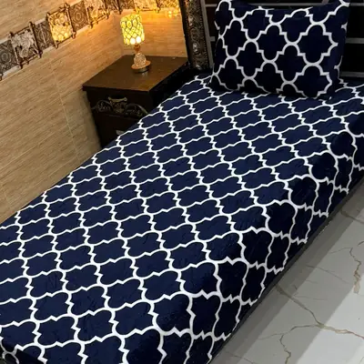 Cozy 2 Pcs Fleece Printed Single Bedsheet