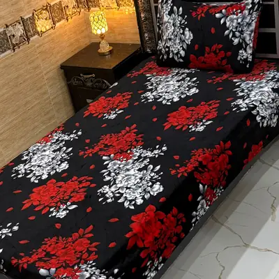 Cozy 2 Pcs Fleece Printed Single Bedsheet