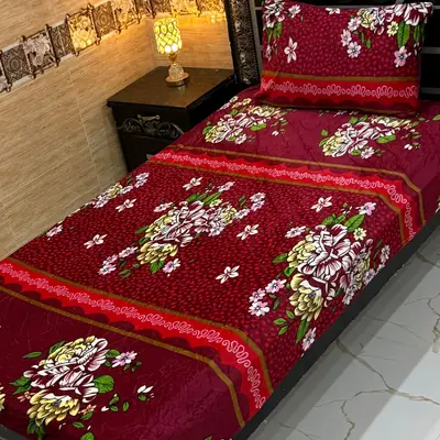 Cozy 2 Pcs Fleece Printed Single Bedsheet