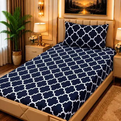Luxurious 2 Pcs Fleece Printed Single Bedsheet