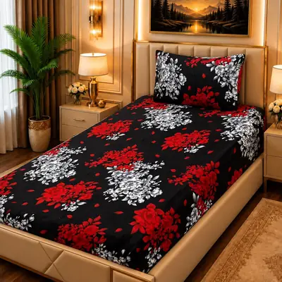 Luxurious 2 Pcs Fleece Printed Single Bedsheet