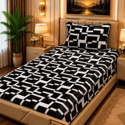 Luxurious 2 Pcs Fleece Printed Single Bedsheet