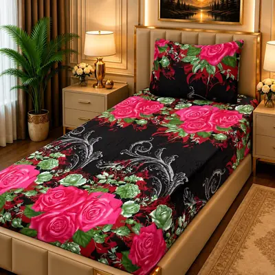 Luxurious 2 Pcs Fleece Printed Single Bedsheet