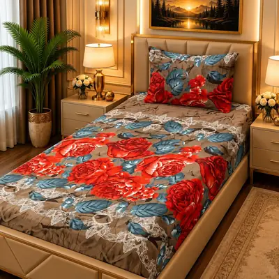 Luxurious 2 Pcs Fleece Printed Single Bedsheet