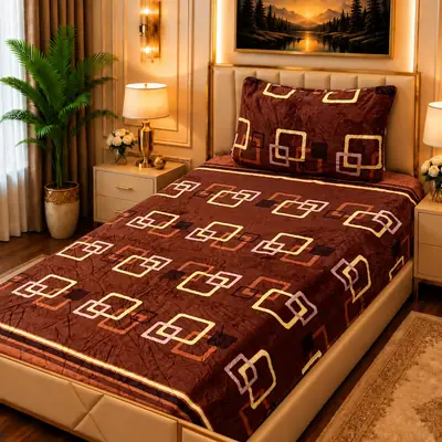 Luxurious 2 Pcs Fleece Printed Single Bedsheet