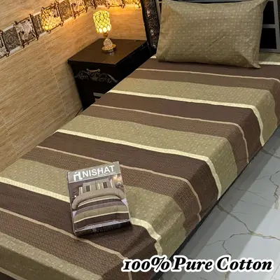 Exclusive 4 Pcs 100% Pure Cotton Printed Single Bedsheet
