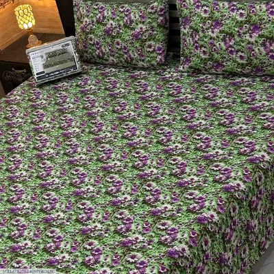 Vibrant 3 Pcs 7D Digital Micro Cotton Printed Double Bedsheet
