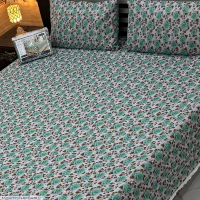 Vibrant 3 Pcs 7D Digital Micro Cotton Printed Double Bedsheet
