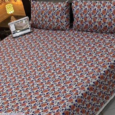 Vibrant 3 Pcs 7D Digital Micro Cotton Printed Double Bedsheet