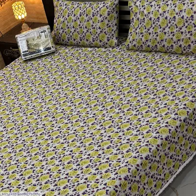 Vibrant 3 Pcs 7D Digital Micro Cotton Printed Double Bedsheet