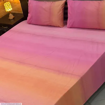 Elegant 3 Pcs Export Cotton Printed Double Bedsheet thumbnail 1