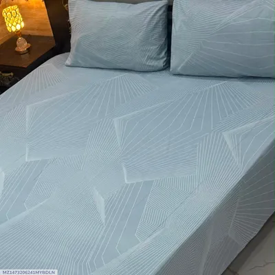 Elegant 3 Pcs Export Cotton Printed Double Bedsheet