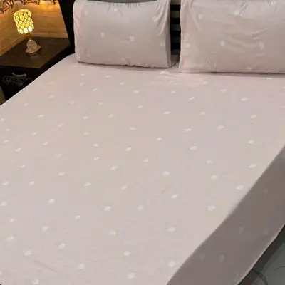 Exclusive 3 Pcs Export Cotton Printed Double Bedsheet