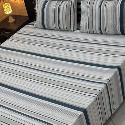 Exclusive 3 Pcs Export Cotton Printed Double Bedsheet