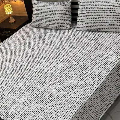 Exclusive 3 Pcs Export Cotton Printed Double Bedsheet