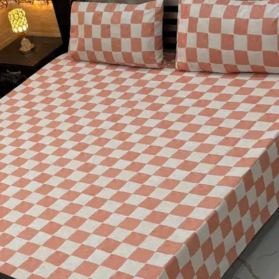 Exclusive 3 Pcs Export Cotton Printed Double Bedsheet
