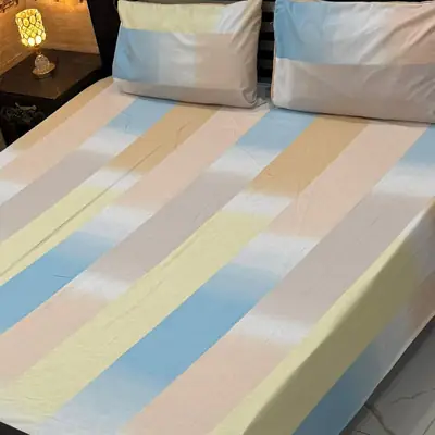 Exclusive 3 Pcs Export Cotton Printed Double Bedsheet