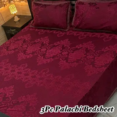 Luxurious 3 Pcs Palachi Embossed Double Bedsheet