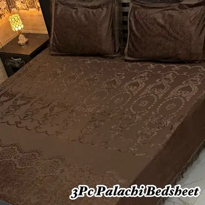 Luxurious 3 Pcs Palachi Embossed Double Bedsheet