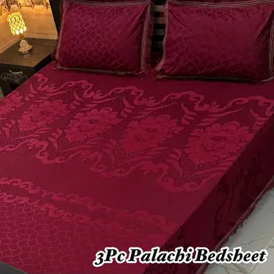 Luxurious 3 Pcs Palachi Embossed Double Bedsheet