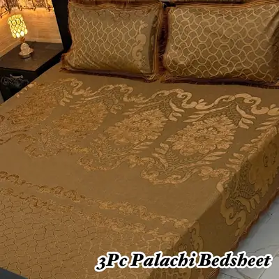 Luxurious 3 Pcs Palachi Embossed Double Bedsheet
