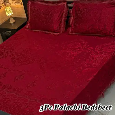 Luxurious 3 Pcs Palachi Embossed Double Bedsheet