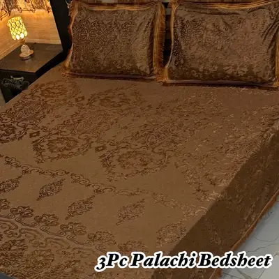Luxurious 3 Pcs Palachi Embossed Double Bedsheet
