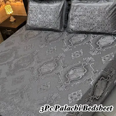 Luxurious 3 Pcs Palachi Embossed Double Bedsheet