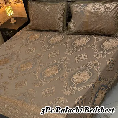 Luxurious 3 Pcs Palachi Embossed Double Bedsheet