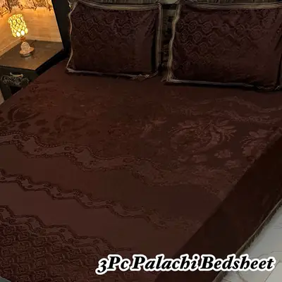 Luxurious 3 Pcs Palachi Embossed Double Bedsheet