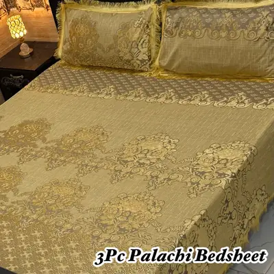 Luxurious 3 Pcs Palachi Embossed Double Bedsheet