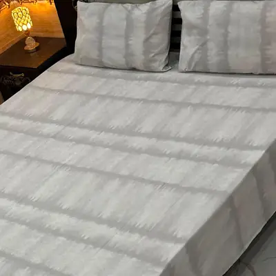 Elegant 3 Pcs Export Cotton Printed Double Bedsheet