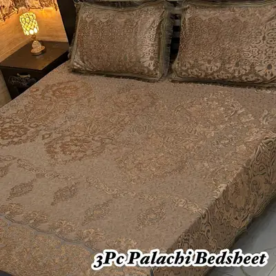 Luxurious 3 Pcs Palachi Embossed Double Bedsheet