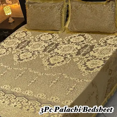 Luxurious 3 Pcs Palachi Embossed Double Bedsheet