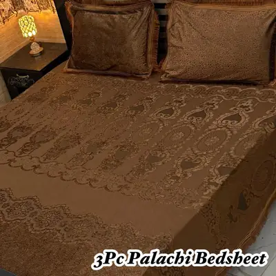 Luxurious 3 Pcs Palachi Embossed Double Bedsheet
