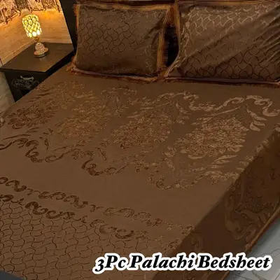 Luxurious 3 Pcs Palachi Embossed Double Bedsheet