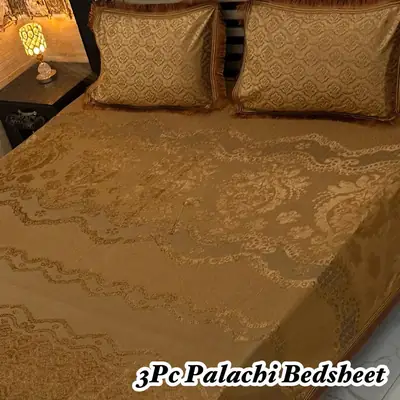 Luxurious 3 Pcs Palachi Embossed Double Bedsheet