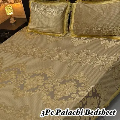 Luxurious 3 Pcs Palachi Embossed Double Bedsheet