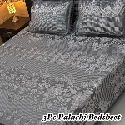 Luxurious 3 Pcs Palachi Embossed Double Bedsheet