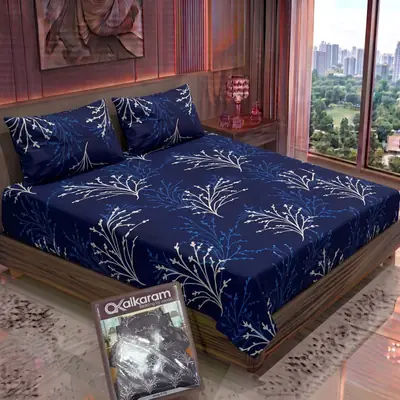 3 Pcs Cotton Salonica Printed Double Bedsheet thumbnail 2