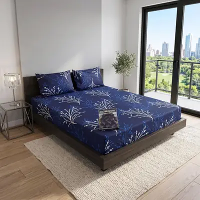 3 Pcs Cotton Salonica Printed Double Bedsheet thumbnail 3