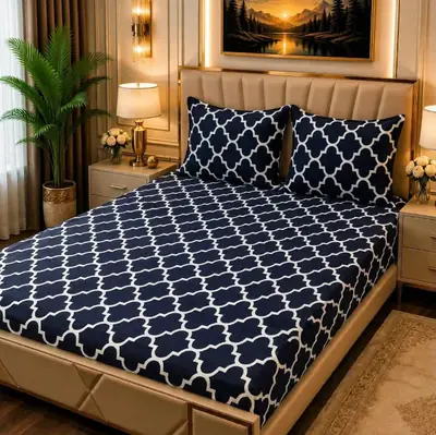 Cozy 3 Pcs Fleece Printed Double Bedsheet