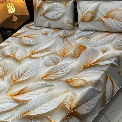 Vibrant 3 Pcs Micro Cotton Printed 9D Double Bedsheet