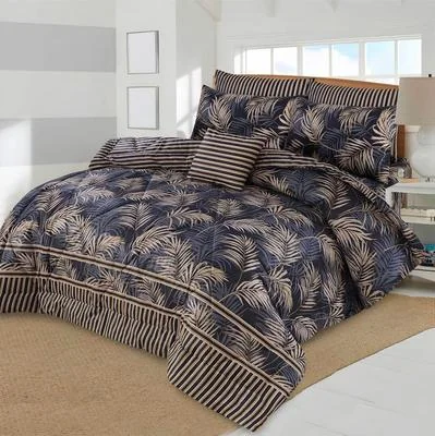 7-Piece Cotton Tropical Palm Leaf Comforter Set