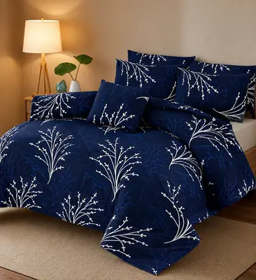 7 Pcs Cotton Salonica Printed Comforter Set thumbnail 2