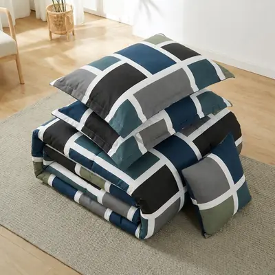 7 Pcs Cotton Salonica Printed Comforter Set thumbnail 3
