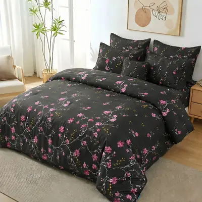 7 Pcs Cotton Salonica Printed Comforter Set