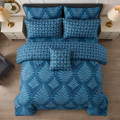 7 Pcs Cotton Salonica Printed Comforter Set thumbnail 2