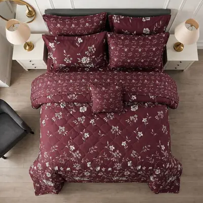 7 Pcs Cotton Salonica Printed Comforter Set thumbnail 2