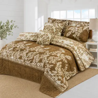 7 Pcs Cotton Salonica Printed Comforter Set